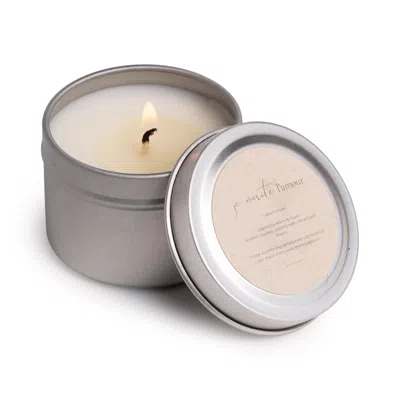 Je Mérite (i Deserve) White Je Mérite L'amour, I Deserve Love Affirmation Candle - Travel Size In Gray