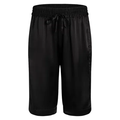 Je Mérite (i Deserve) Women's Lola Silk Tuxedo Bermuda Short In Black