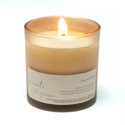 Je Mérite (i Deserve) White Je Mérite Un Refuge, I Deserve Sanctuary Affirmation Candle
