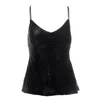 Je Mérite (i Deserve) Women's Black Josephine Silk Velvet Camisole In Noire In Black