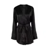 Je Mérite (i Deserve) Women's Lola Silk Short Robe In Black In Black