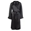 Je Mérite (i Deserve) Women's Lola Silk Wrap Robe In Black In Black