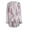 Je Mérite (i Deserve) Women's Pink / Purple Lola Silk Short Robe In Blush Pink In Pink/purple