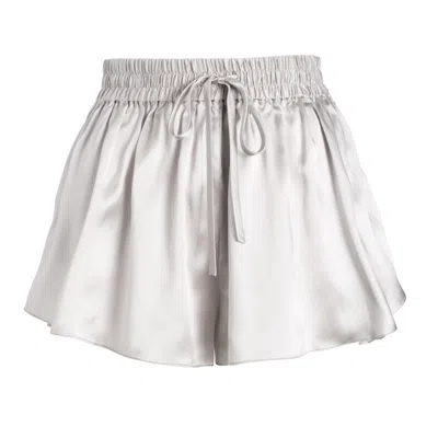 Je Mérite (i Deserve) Women's Silver / Grey Lola Silk Pleated Short In Argento Grey