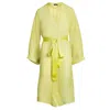 Je Mérite (i Deserve) Women's Yellow / Orange Donna Silk Chiffon Night Dress In Yellow Chartreuse In Yellow/orange