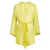Je Mérite (i Deserve) Women's Yellow / Orange Donna Silk Chiffon Shirt Dress In Yellow Chartreuse In Yellow/orange