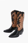 JE T'AIME TWO-TONE LEATHER WESTER BOOTS WITH HEEL 6CM