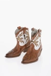 Je T'aime Two-tone Leather Western Boots With Side Zip Heel 5cm