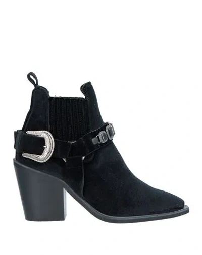 Je T'aime Woman Ankle Boots Black Size 7 Textile Fibers
