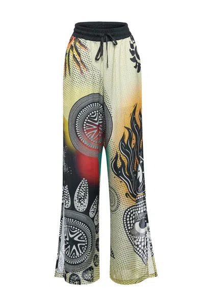 Je Te Veux Black Lucid Pant- Multicolor