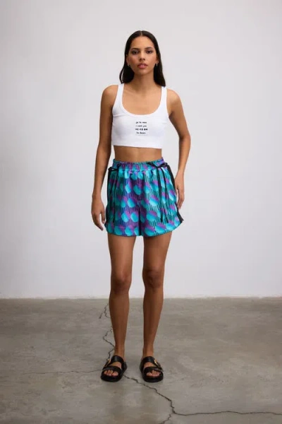 Je Te Veux Jett Polka Dot Elastic Wasited Shorts With Bow Detail In Multi