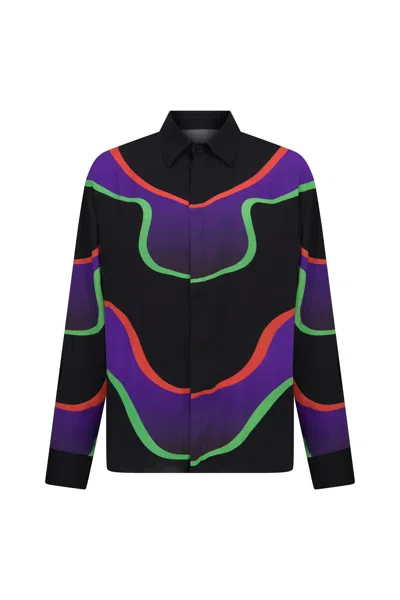 Je Te Veux Men's Black Waves Shirt