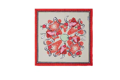 Je Te Veux Men's Cherry Ivory Scarf In Multi