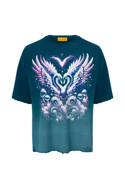 Je Te Veux Men's Fae Heart T-shirt - Blue In Multi