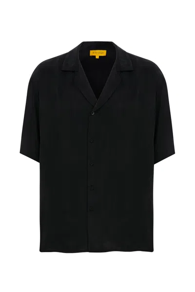 Je Te Veux Men's Palm Tree Printed Sun Down Vice Shirt - Black