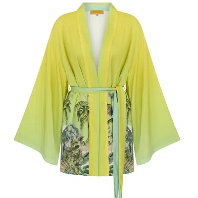 Je Te Veux Women's Green / Yellow Botanica Kimono In Multi