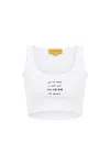 Je Te Veux Women's White Jtv Crop Top