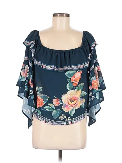 Pre-owned Jealous Tomato 3/4 Sleeve Blouse In Blue