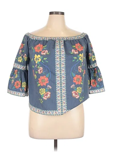 Pre-owned Jealous Tomato 3/4 Sleeve Blouse In Blue
