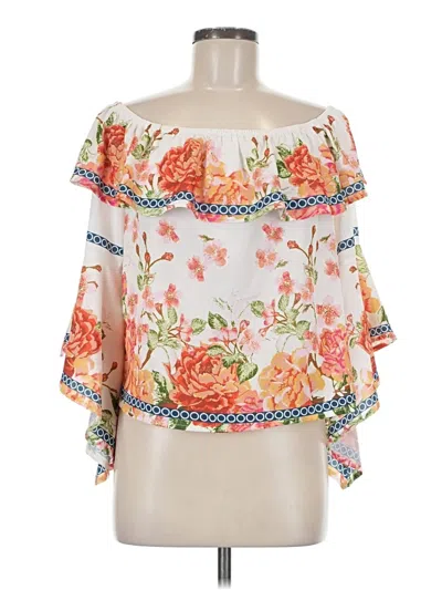 Pre-owned Jealous Tomato 3/4 Sleeve Blouse In White