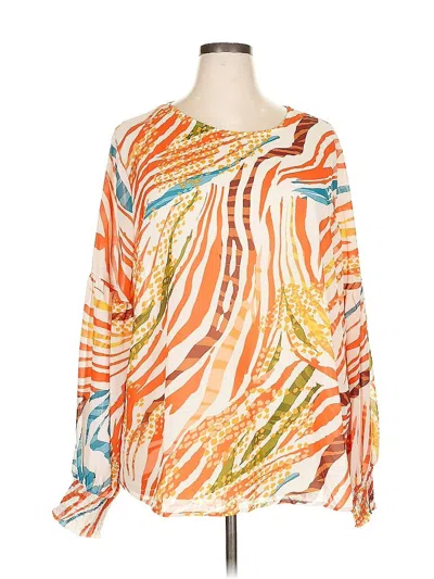 Pre-owned Jealous Tomato Long Sleeve Blouse In Orange