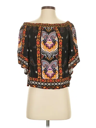 Pre-owned Jealous Tomato Short Sleeve Blouse In Black