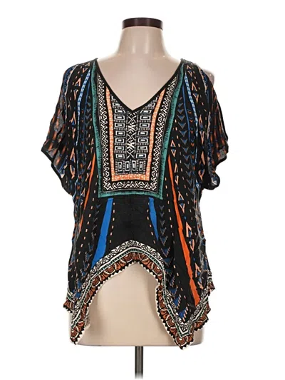 Pre-owned Jealous Tomato Short Sleeve Blouse In Black