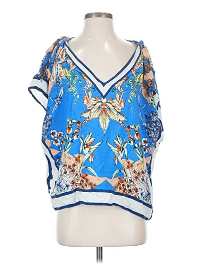Pre-owned Jealous Tomato Short Sleeve Blouse In Blue