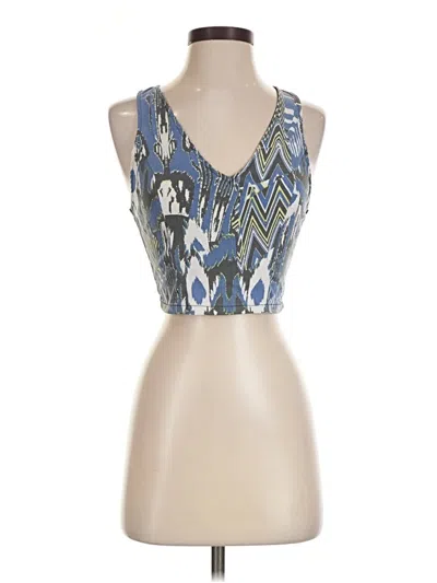 Pre-owned Jealous Tomato Tank Top Blue Plunge Neckline Tops