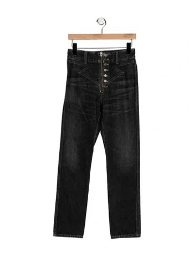 Pre-owned Jean Atelier High-rise Straight Leg Jeans In Black