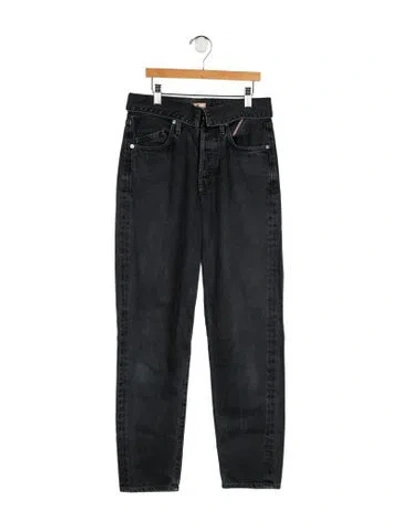 Pre-owned Jean Atelier High-rise Straight Leg Jeans In Black/grey