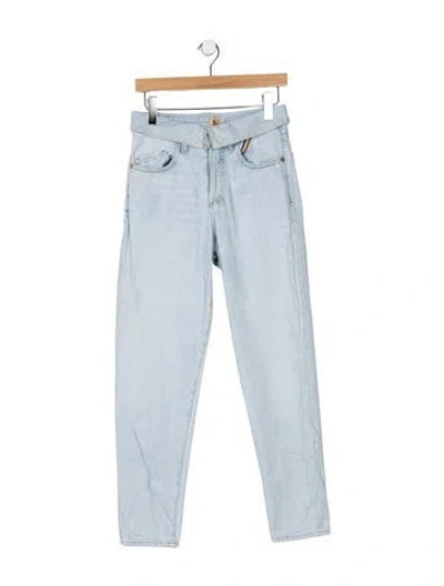 Pre-owned Jean Atelier High-rise Straight Leg Jeans In Blue