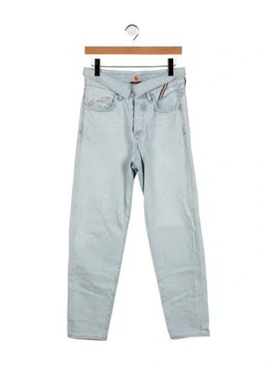 Pre-owned Jean Atelier High-rise Straight Leg Jeans In Blue