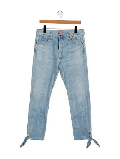 Pre-owned Jean Atelier High-rise Straight Leg Jeans In Blue