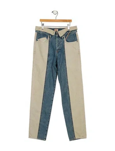 Pre-owned Jean Atelier High-rise Straight Leg Jeans In Blue