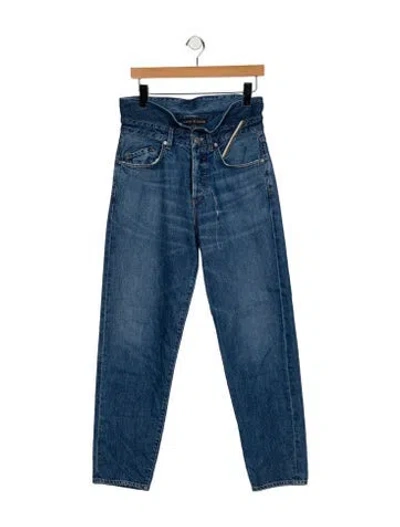 Pre-owned Jean Atelier High-rise Straight Leg Jeans In Blue