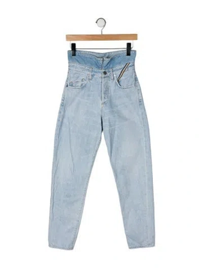 Pre-owned Jean Atelier High-rise Straight Leg Jeans In Neutral