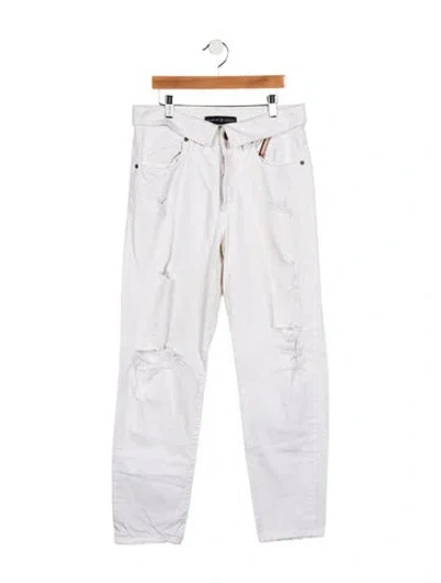 Pre-owned Jean Atelier High-rise Straight Leg Jeans In White