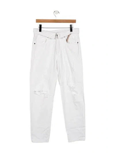 Pre-owned Jean Atelier High-rise Straight Leg Jeans In White