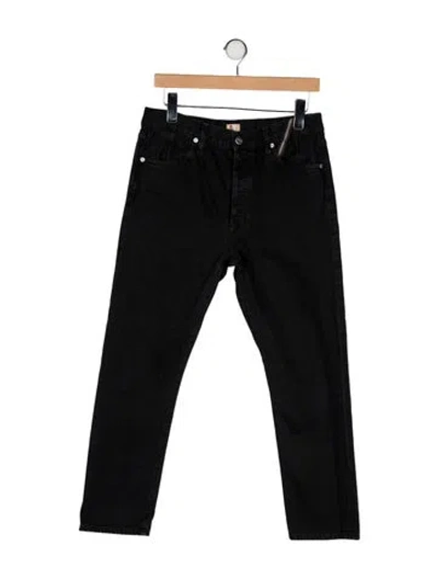 Pre-owned Jean Atelier Mid-rise Straight Leg Jeans In Black