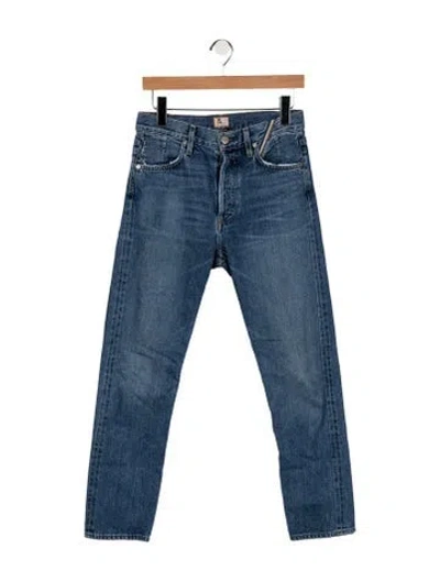 Pre-owned Jean Atelier Mid-rise Straight Leg Jeans In Blue