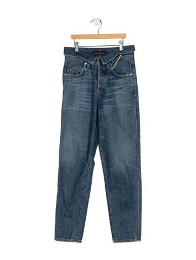 Pre-owned Jean Atelier Mid-rise Straight Leg Jeans In Blue