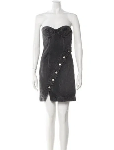 Pre-owned Jean Atelier Strapless Mini Dress In Black