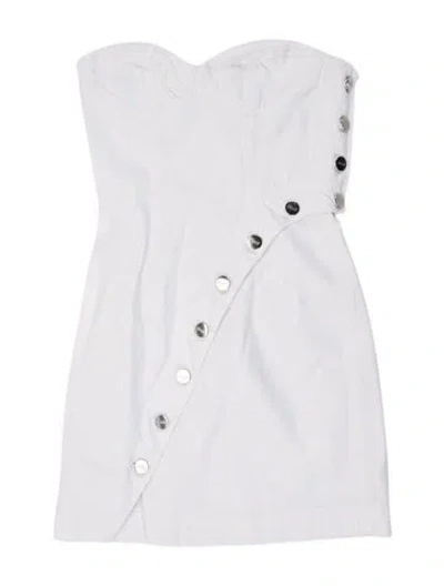 Pre-owned Jean Atelier Strapless Mini Dress In White