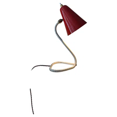 Pre-owned Jean Boris Lacroix Mid-century French Cocotte Desk Lamp, Red And White, 1950s