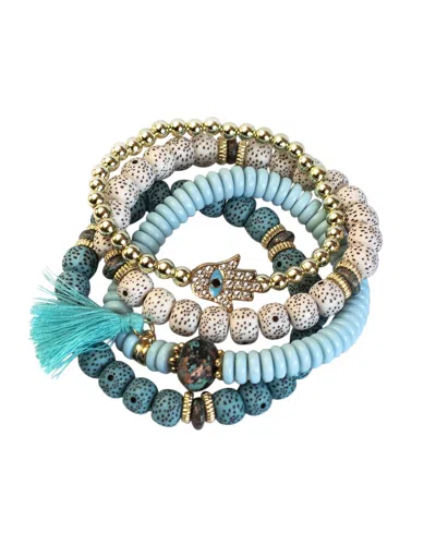 Jean Claude 4pc Stretch Bracelet In Multi