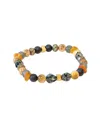 Jean Claude Dell Arte Silver Gemstone Stretch Bracelet