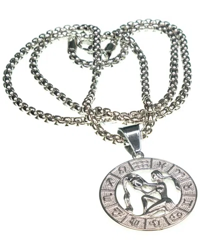 Jean Claude Dell Arte Stainless Steel Aquarius Pendant Necklace