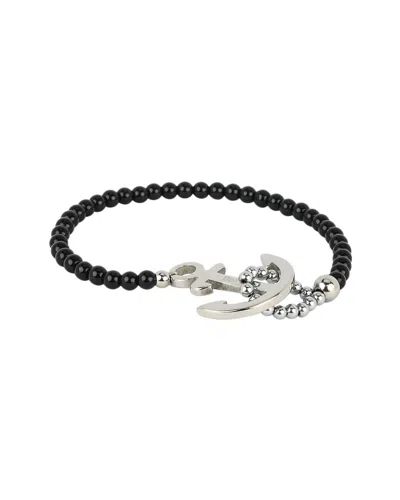 Jean Claude Dell Arte Stainless Steel Bracelet In Black