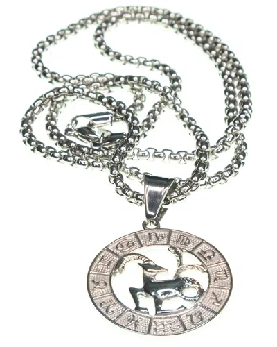 JEAN CLAUDE JEAN CLAUDE DELL ARTE STAINLESS STEEL CAPRICORN PENDANT NECKLACE